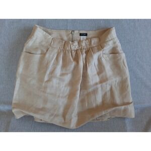 J. Crew Women's 8 Flare Lightweight Mini Skirt Front Pleats Stretch Waist  Silk